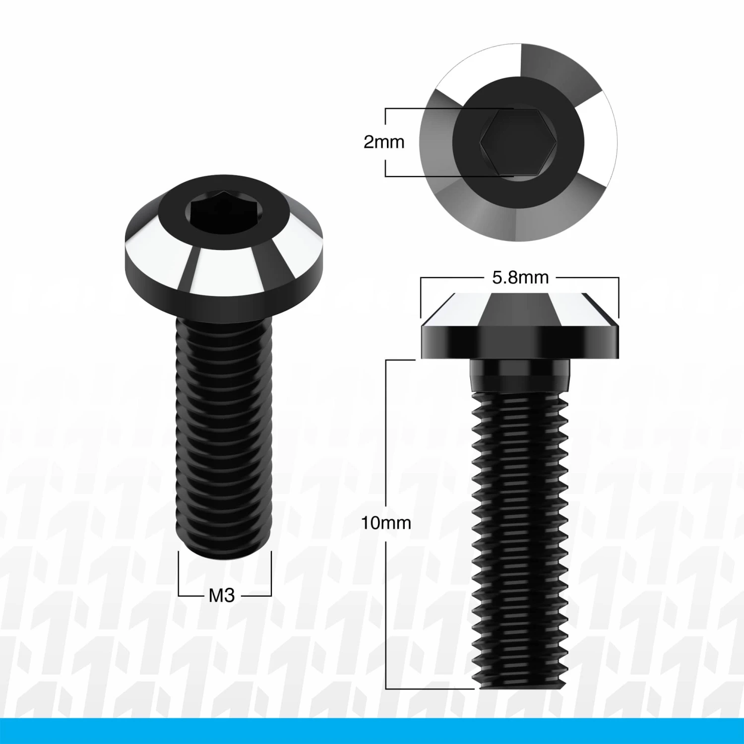 1UP Racing 80903 UltraLite Perfect Center Screws M3 X 10 4 Pack 4 1UP Racing 80903 UltraLite Perfect Center Screws M3 X 10 4 Pack - Image 2