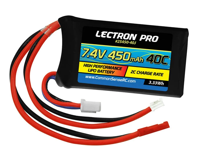 Traxxas Common Sense RC (2S450-40J) Lectron Pro 2S 7.4V 450mAh 40C Lipo Battery With JST PH 2.0 3 Traxxas Common Sense RC (2S450-40J) Lectron Pro 2S 7.4V 450mAh 40C Lipo Battery With JST PH 2.0