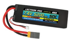 Common Sense RC (2S5200-50X) Lectron Pro 2S 7.4V 5200mAh 50C Lipo Battery With XT60 And Adapters