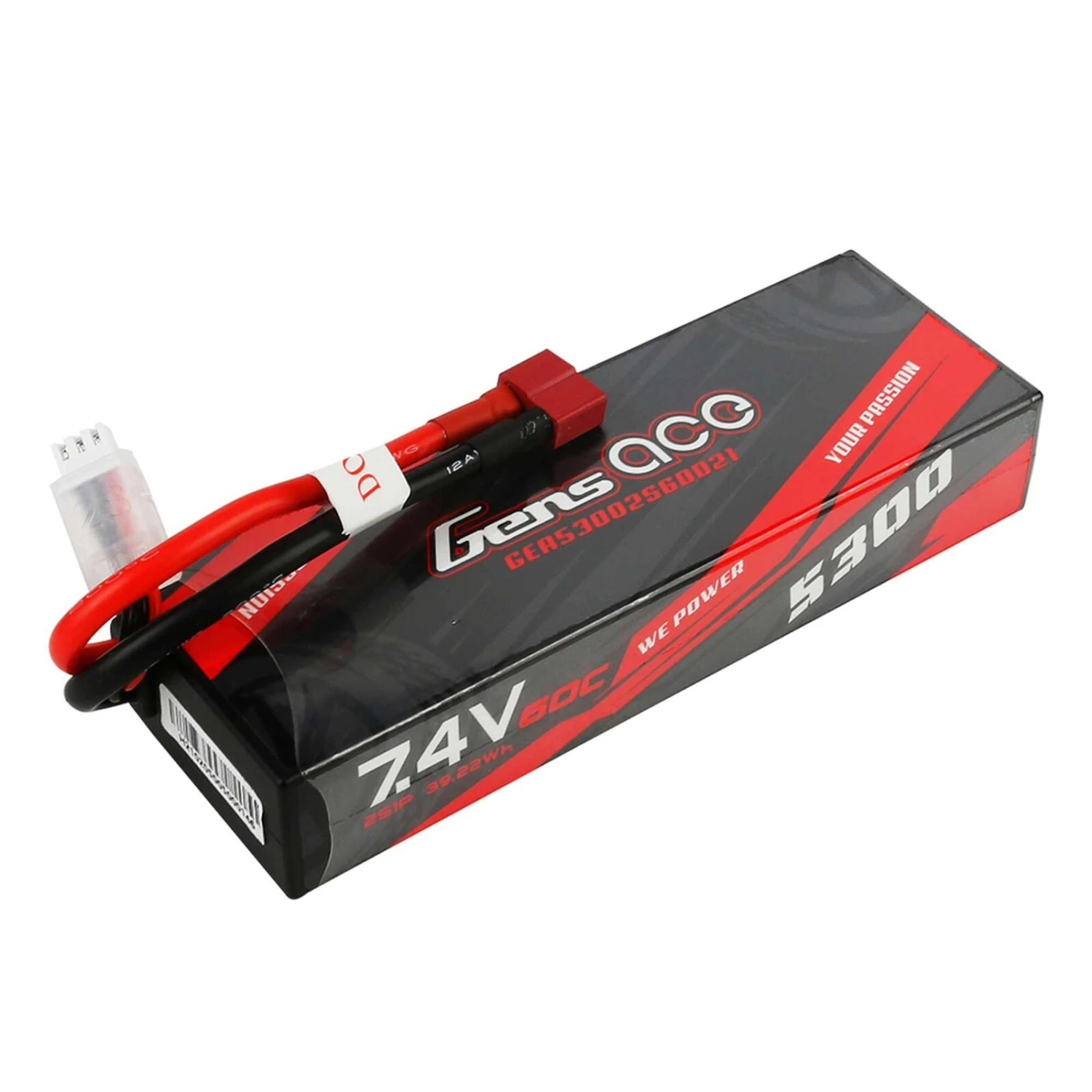 Gens Ace 5300mAh 7.4V 60C Lipo Battery Pack With Deans 3 Gens Ace 5300mAh 7.4V 60C Lipo Battery Pack With Deans