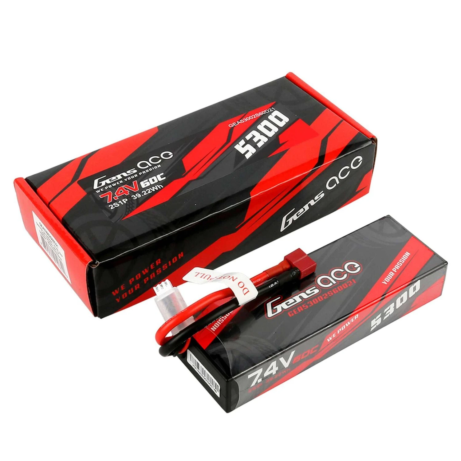 Gens Ace 5300mAh 7.4V 60C Lipo Battery Pack With Deans 4 Gens Ace 5300mAh 7.4V 60C Lipo Battery Pack With Deans - Image 2