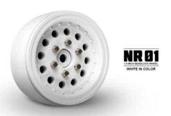 Gmade 70226 1.9" NR01 1/10 Scale Crawler Beadlock Wheels White 2 Pack