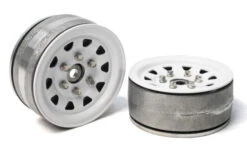 Gmade 70496 1.9" SR04 1/10 Scale Crawler Beadlock Wheels Gloss White 2 Pack