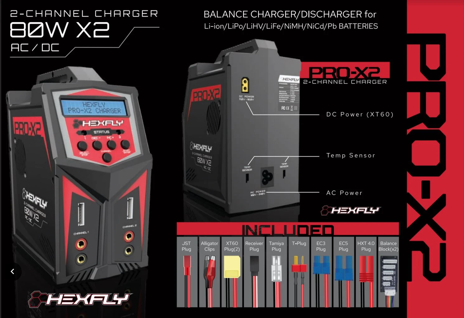 Hexfly 15247 Pro X2 Charger Dual AC/DC 7A LiPo NiMH & NiCd Battery Charger 5 Hexfly 15247 Pro X2 Charger Dual AC/DC 7A LiPo NiMH & NiCd Battery Charger - Image 3