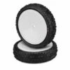 J Concepts 3137-101011 Swagger 1/10 Buggy Front Tires With Pink Compound Mounted On White Wheels