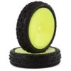 J Concepts 3137-201011 Swagger 1/10 Buggy Front Tires With Pink Compound Mounted On Yellow Wheels