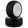 J Concepts 3190-101021 Twin Pins 1/10 Buggy Rear Tires With Pink Compound Mounted On White Wheels