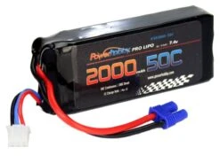 Powerhobby 2S 7.4V 2000mAh 50C Lipo Battery Pack With EC2 Plug
