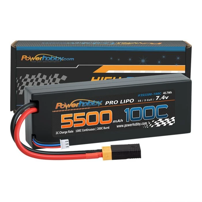 Powerhobby 2S 7.4V 5500mAh 100C Lipo Battery Pack With XT60 Plug And Adapter 3 Powerhobby 2S 7.4V 5500mAh 100C Lipo Battery Pack With XT60 Plug And Adapter - Image 2