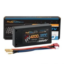 Powerhobby 2S 7.6V 4200mAh 120C Graphene + HV Shorty Lipo Battery Pack With Deans Plug