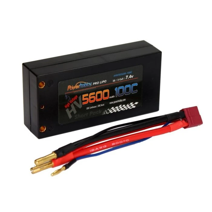 Powerhobby 2S 7.6V 5600mAh 100C HV Shorty Lipo Battery Pack With Deans Plug 3 Powerhobby 2S 7.6V 5600mAh 100C HV Shorty Lipo Battery Pack With Deans Plug