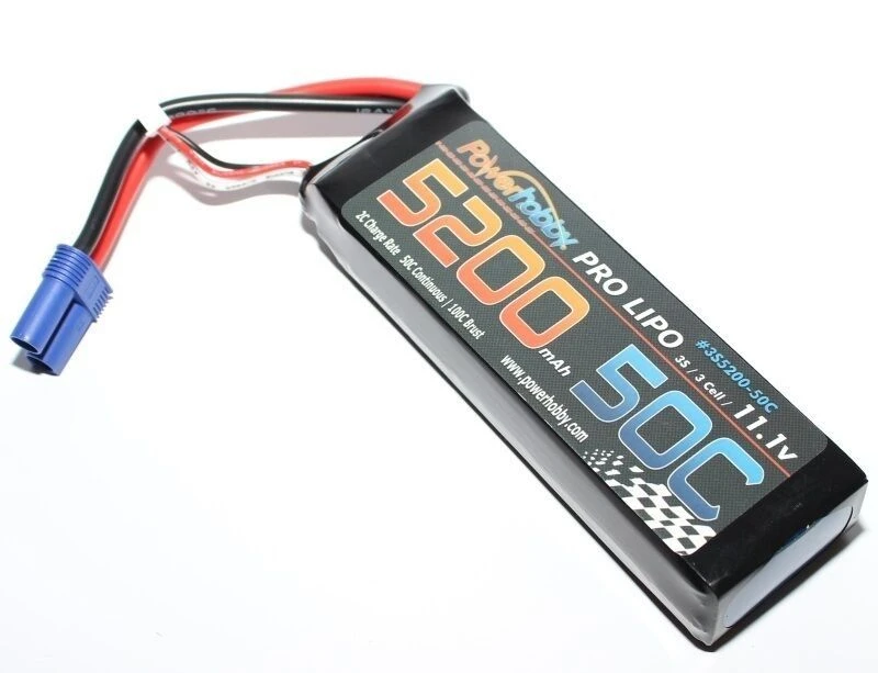 Powerhobby 3S 11.1V 5200 50C Hardcase Lipo Battery Pack With EC5 Plug 3 Powerhobby 3S 11.1V 5200 50C Hardcase Lipo Battery Pack With EC5 Plug
