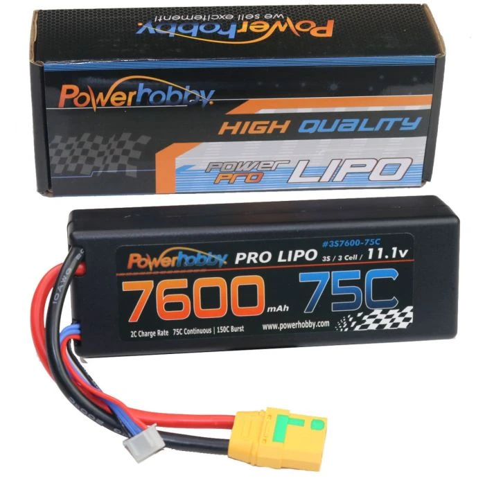 Powerhobby 3S 11.1V 7600mAh 75C Lipo Hard Case Battery Pack With XT90 Plug 3 Powerhobby 3S 11.1V 7600mAh 75C Lipo Hard Case Battery Pack With XT90 Plug