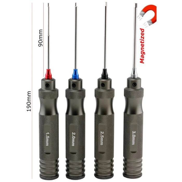 Powerhobby T008 Pro Series Metric Magnetic Hex Tool Set (1.5, 2.0, 2.5, 3.0) 4 Powerhobby T008 Pro Series Metric Magnetic Hex Tool Set (1.5, 2.0, 2.5, 3.0) - Image 2