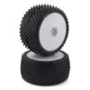 Pro-Line 8267-14 Pyramid 2.2' Z4 (Soft) Rear Off-Road Carpet Buggy Tires Mounted On White Wheels