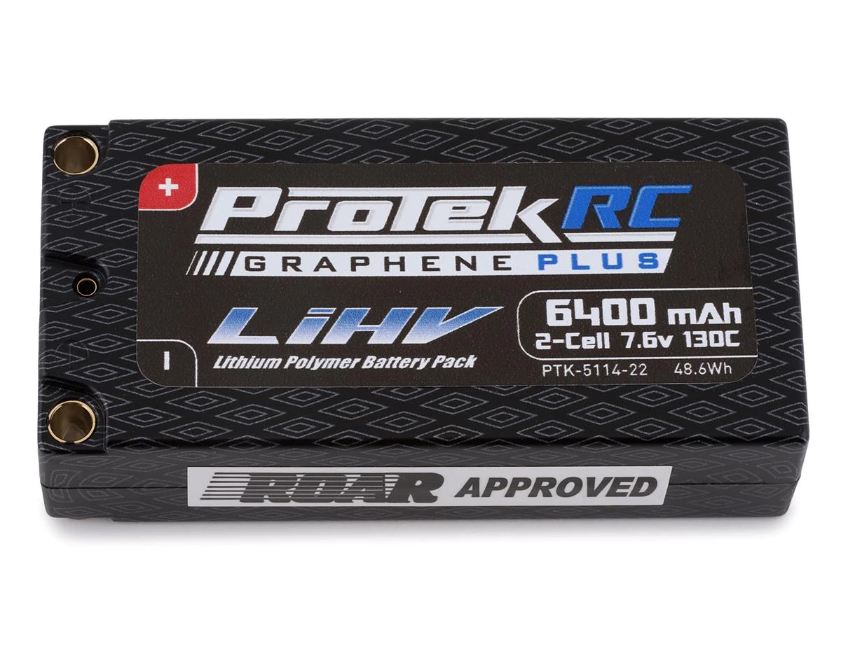Protek RC 5114-22 2S 7.6V 6400mAh 130C Low IR Si-Graphene + HV LiPo Shorty Battery 3 Protek RC 5114-22 2S 7.6V 6400mAh 130C Low IR Si-Graphene + HV LiPo Shorty Battery