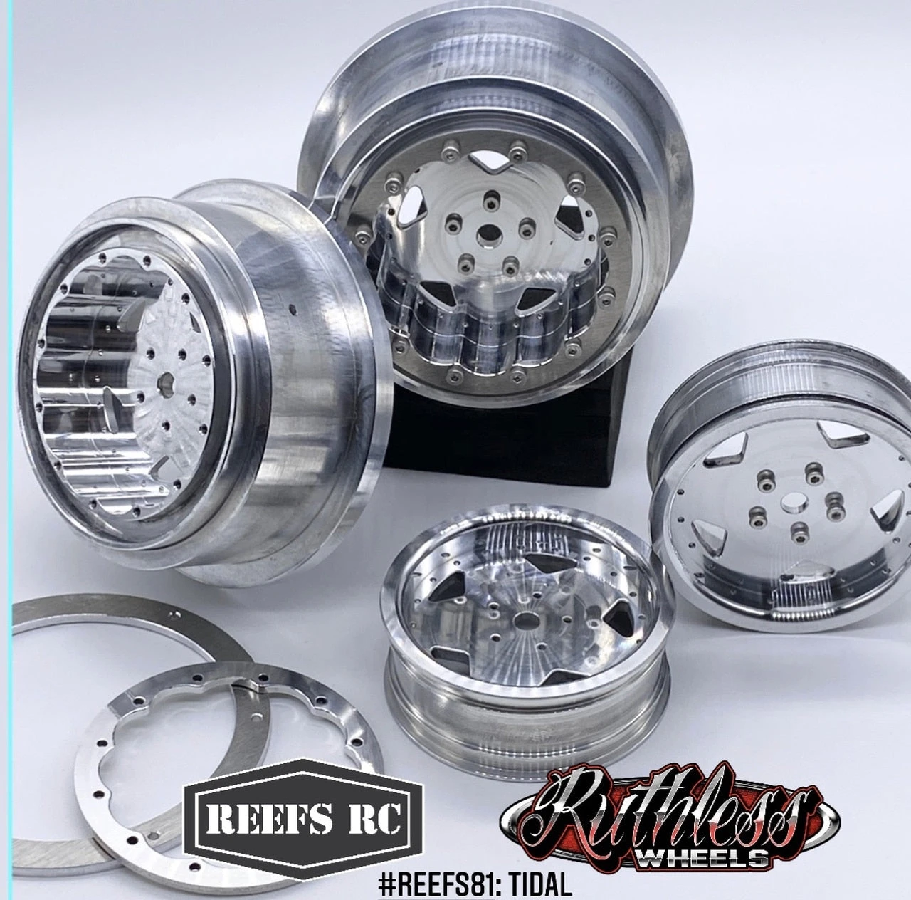 Reefs RC Tidal Beadlock Drag Car Wheels With Rings And Hardware 3 Reefs RC Tidal Beadlock Drag Car Wheels With Rings And Hardware