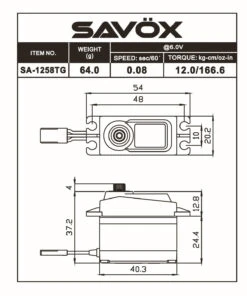 Savox SC-1258TG Standard Size Servo (0.08sec / 166oz @ 6V) -Spetrum Racing Model Shop savox sa1258tg standard size servo 0 08sec 166oz at 6v a