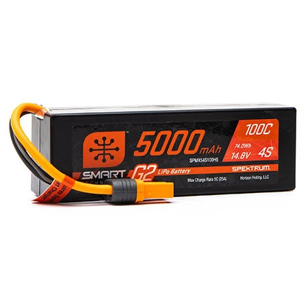 Spektrum 5000mAh 4S 14.8V 100C SMART Hardcase LiPo Battery With IC5/EC5 3 Spektrum 5000mAh 4S 14.8V 100C SMART Hardcase LiPo Battery With IC5/EC5