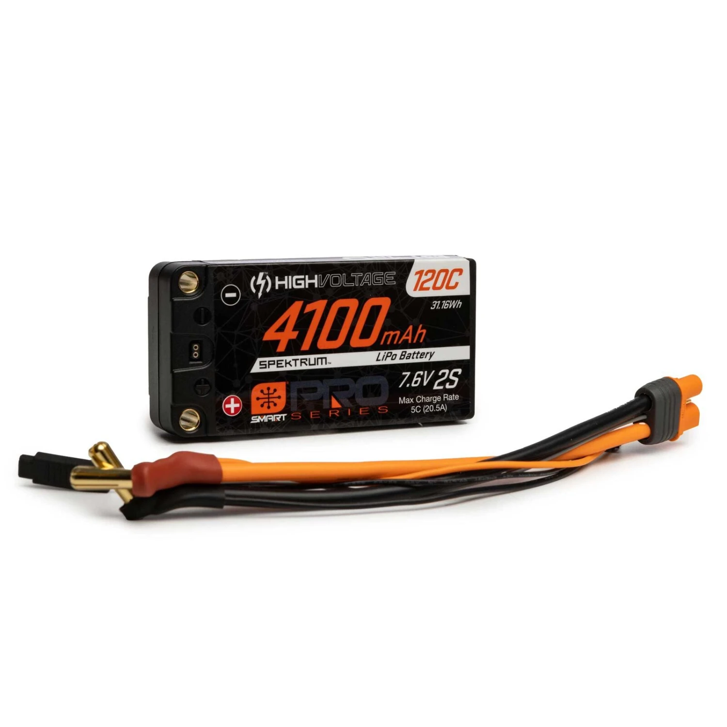 Axial Spektrum SPMX412S120HT 4100mAh 7.6V SMART Pro Race HV 120C Hardcase LiPo Battery With 5mm Ports 4 Axial Spektrum SPMX412S120HT 4100mAh 7.6V SMART Pro Race HV 120C Hardcase LiPo Battery With 5mm Ports - Image 2