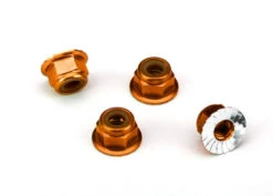 Traxxas 1747T Orange Aluminum Flanged Nylon Locking Nuts 4mm