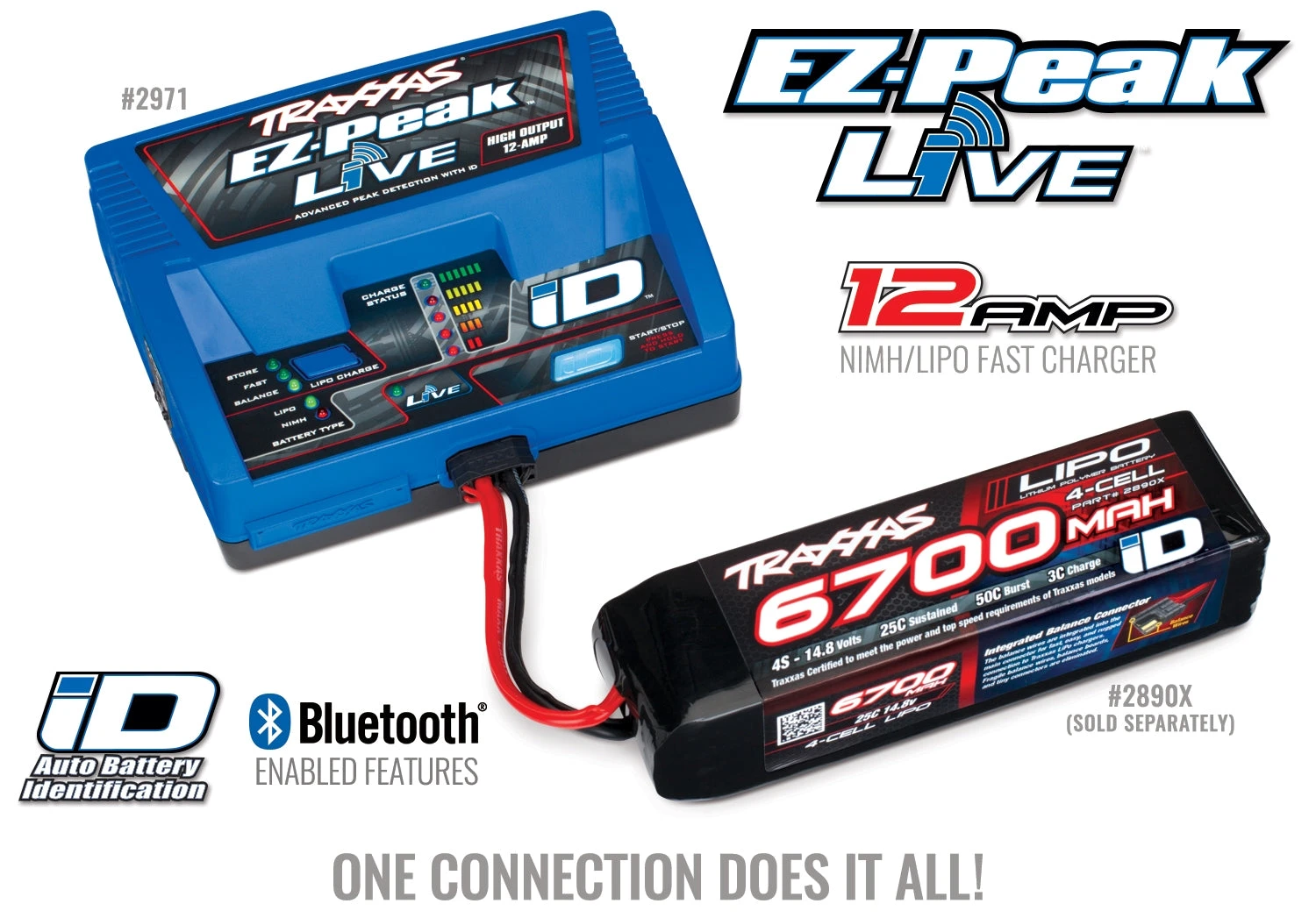 Traxxas 2971 EZ-Peak Live Bluetooth Fast RC Battery Charger With ID For LiPo And NiMH (100w 12amp) 4 Traxxas 2971 EZ-Peak Live Bluetooth Fast RC Battery Charger With ID For LiPo And NiMH (100w 12amp) - Image 2