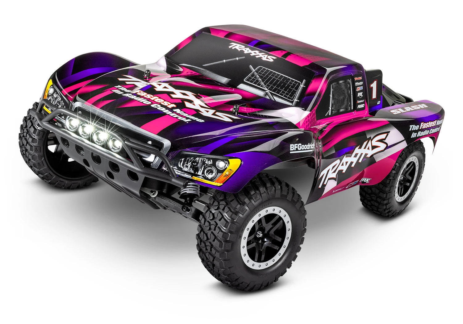 Traxxas 58034-61 1/10 XL-5 Brushed2WD Slash Short Course Truck With LED Lights - Pink 3 Traxxas 58034-61 1/10 XL-5 Brushed2WD Slash Short Course Truck With LED Lights - Pink