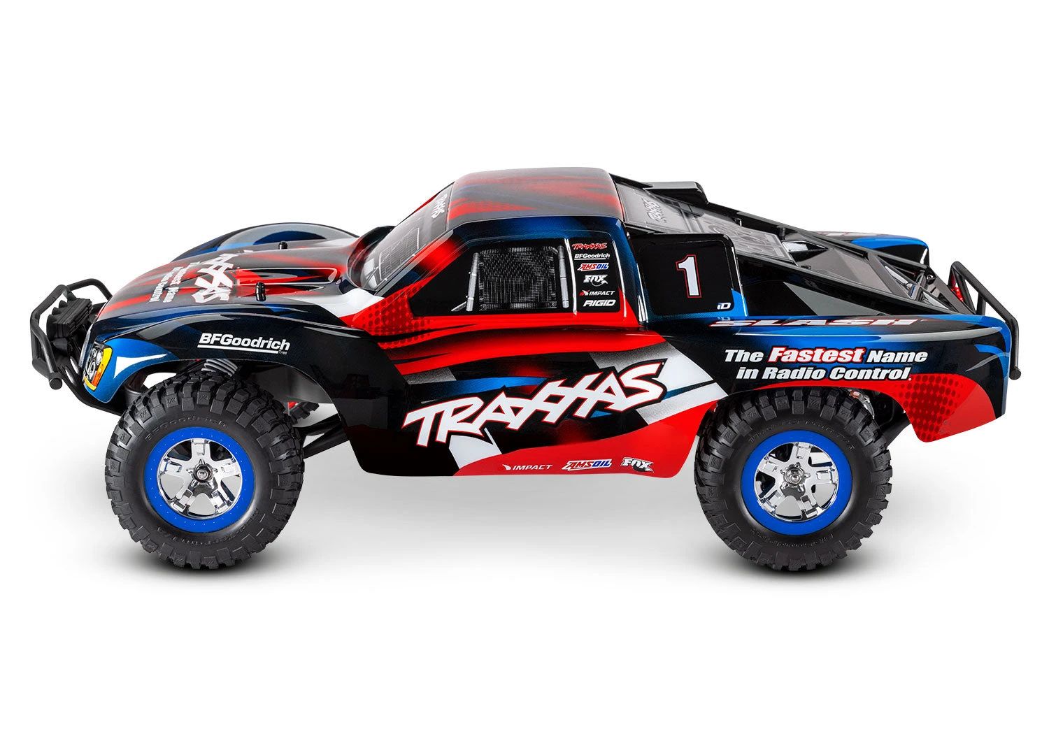Traxxas 58034-61 1/10 XL-5 Brushed 2WD Slash Short Course Truck With LED Lights - Red & Blue 6 Traxxas 58034-61 1/10 XL-5 Brushed 2WD Slash Short Course Truck With LED Lights - Red & Blue - Image 4