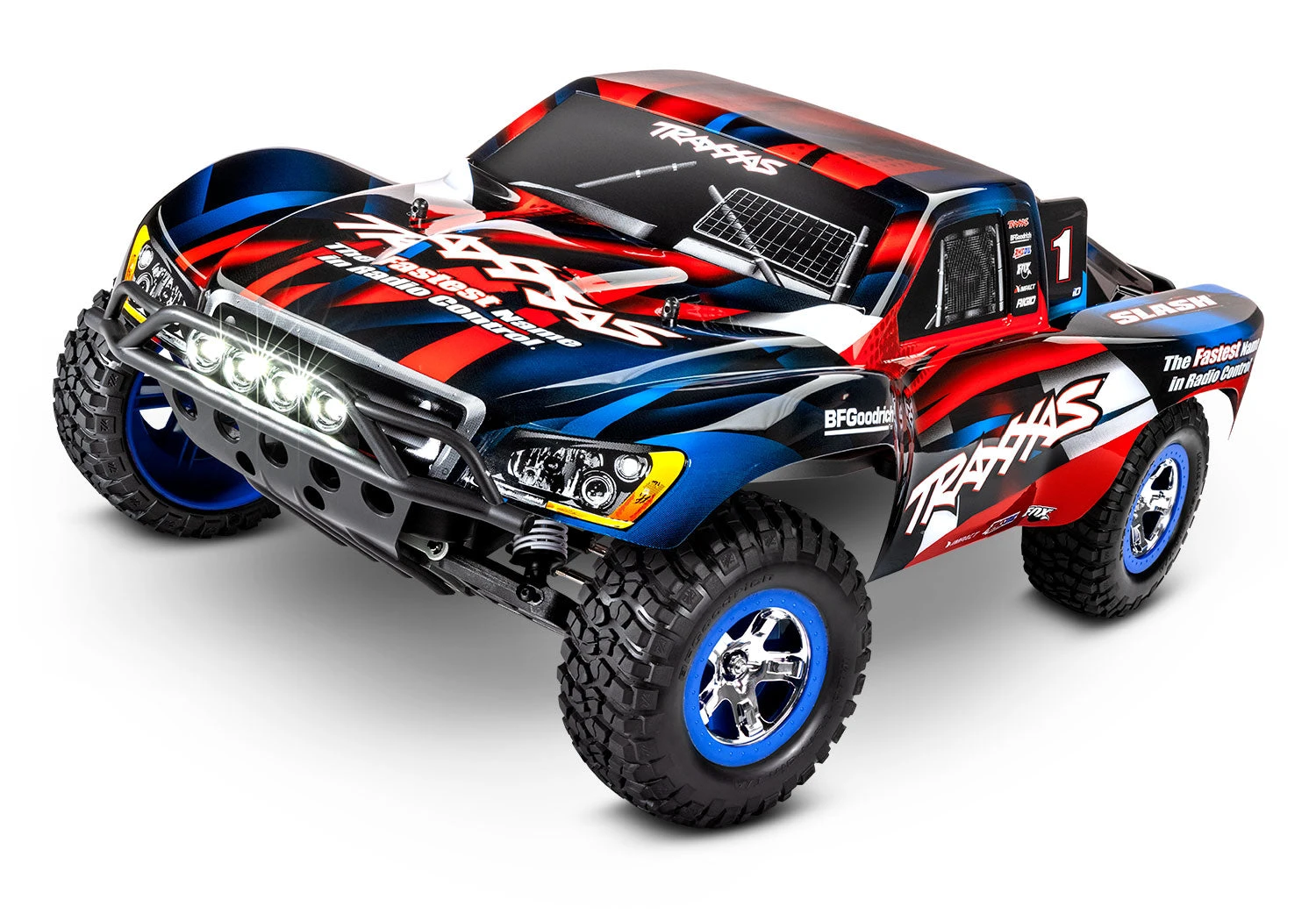 Traxxas 58034-61 1/10 XL-5 Brushed 2WD Slash Short Course Truck With LED Lights - Red & Blue 3 Traxxas 58034-61 1/10 XL-5 Brushed 2WD Slash Short Course Truck With LED Lights - Red & Blue