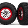 Traxxas 5877R BF Goodrich S1 Super Soft Compound Tires On Beadlock Style Satin Chrome And Red Wheels 1 Traxxas 5877R BF Goodrich S1 Super Soft Compound Tires On Beadlock Style Satin Chrome And Red Wheels -Spetrum Racing Model Shop traxxas 5877r bf goodrich s1 super soft compound tires on beadlock style satin chrome and red wheels