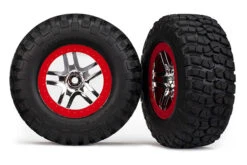 Traxxas 5877R BF Goodrich S1 Super Soft Compound Tires On Beadlock Style Satin Chrome And Red Wheels