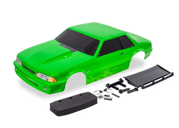 Traxxas 9421G Green Ford Fox Body Mustang Body For Drag Slash 3 Traxxas 9421G Green Ford Fox Body Mustang Body For Drag Slash