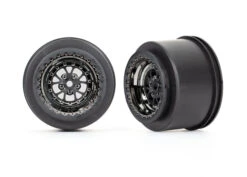 Traxxas 9473X Rear Black Chrome Weld Wheels For Drag Slash 2 Pack
