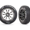Traxxas 9474X Front Black Chrome Weld Wheels And MT Tires For Drag Slash 2 Pack
