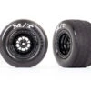 Traxxas 9475 Rear Gloss Black Weld Wheels And MT Tires For Drag Slash 2 Pack