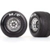 Traxxas 9475R Rear Chrome Weld Wheels And MT Tires For Drag Slash 2 Pack