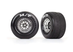 Traxxas 9475R Rear Chrome Weld Wheels And MT Tires For Drag Slash 2 Pack