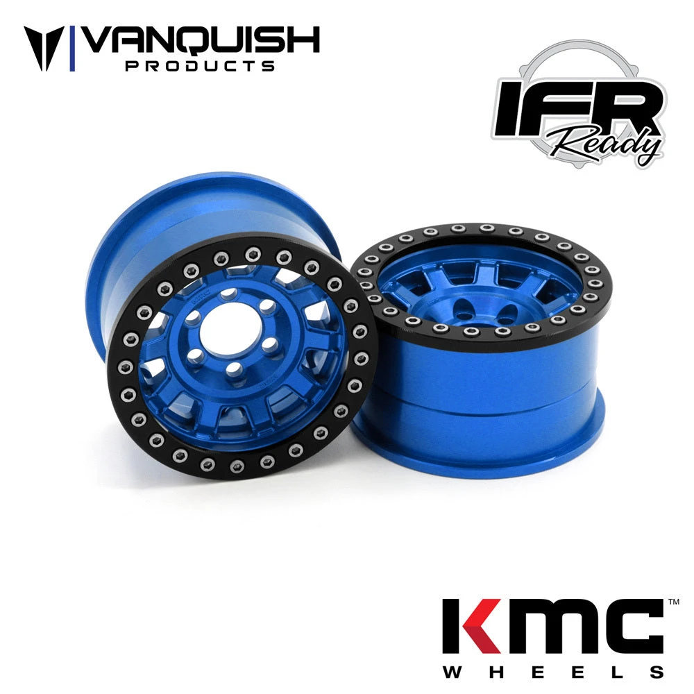 Vanquish Products VPS07784 Blue Anodized KMC KM236 Tank 1.9" Beadlock Crawler Wheels (1 Pair) 3 Vanquish Products VPS07784 Blue Anodized KMC KM236 Tank 1.9" Beadlock Crawler Wheels (1 Pair)