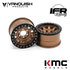 Vanquish Products VPS07786 Bronze Anodized KMC KM236 Tank 1.9" Beadlock Crawler Wheels (1 Pair)